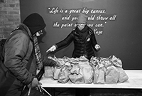Soup Kitchen : St Luke's Lutheran Church : Hell's Kitchen : Food queues : Food lines : Hell's Kitchen : Streetlife, New York, Photo by Richard Moore